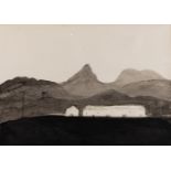 Fred Uhlman, German/British 1901-1985 - Welsh Landscape no.1; ink on paper, 24.6 x 34.6 cm (ARR)