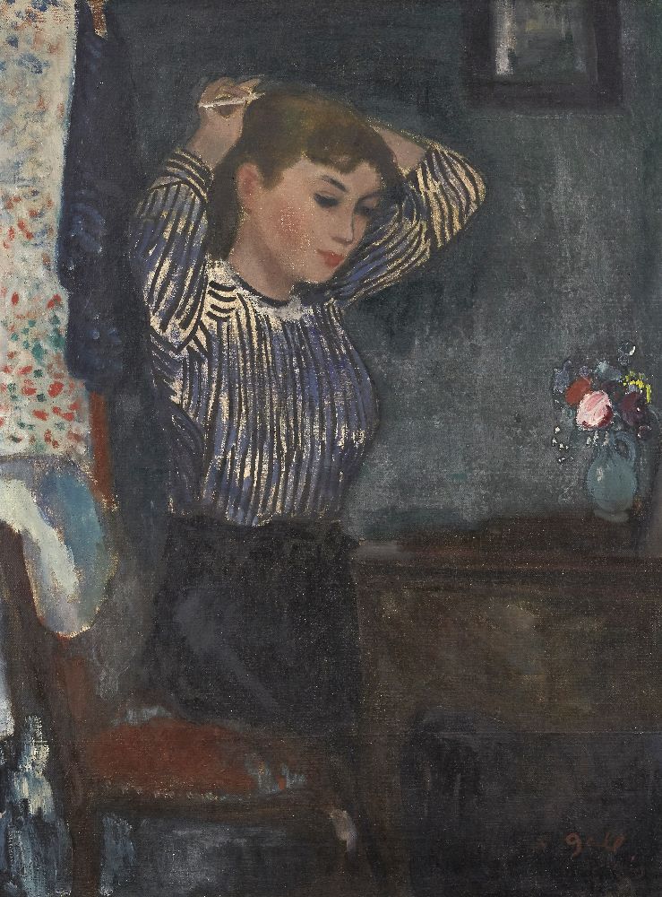 Francois Gall, Hungarian/French 1912-1987 - A Young Woman in her Boudoir; oil on canvas, signed