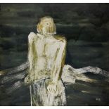 Charles Higgins ('PIC'), Scottish 1893-1980 - Untitled (white figure on green background); oil on