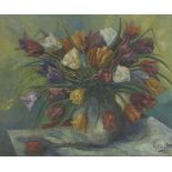 Cyril J. Ross ROI, British 1891-1973 - Floral still life, 1960; oil on canvas, signed and dated