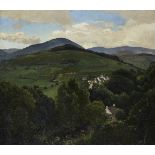 Ruth Hollingsworth, British 1880-1945 - Breconshire Landscape; oil on canvas, signed lower left '