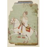 An equestrian portrait of Shri Hogha, Raghogarh, North India, circa 1700, gouache on paper