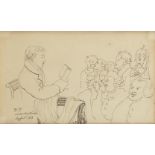 Emily Rebecca Prinsep (1798-1860), William Prinsep and his teachers, 1815, pen, ink and pencil,