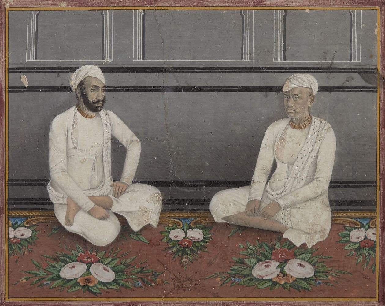 Village Elders, signed Ghanshyam Nimbuk, India, early 20th century, gouache on paper, gallery