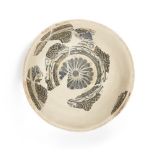 A rare Ottoman 'Miletus' ware pottery bowl, Turkey, 14th-15th century, slip-decorated earthenware