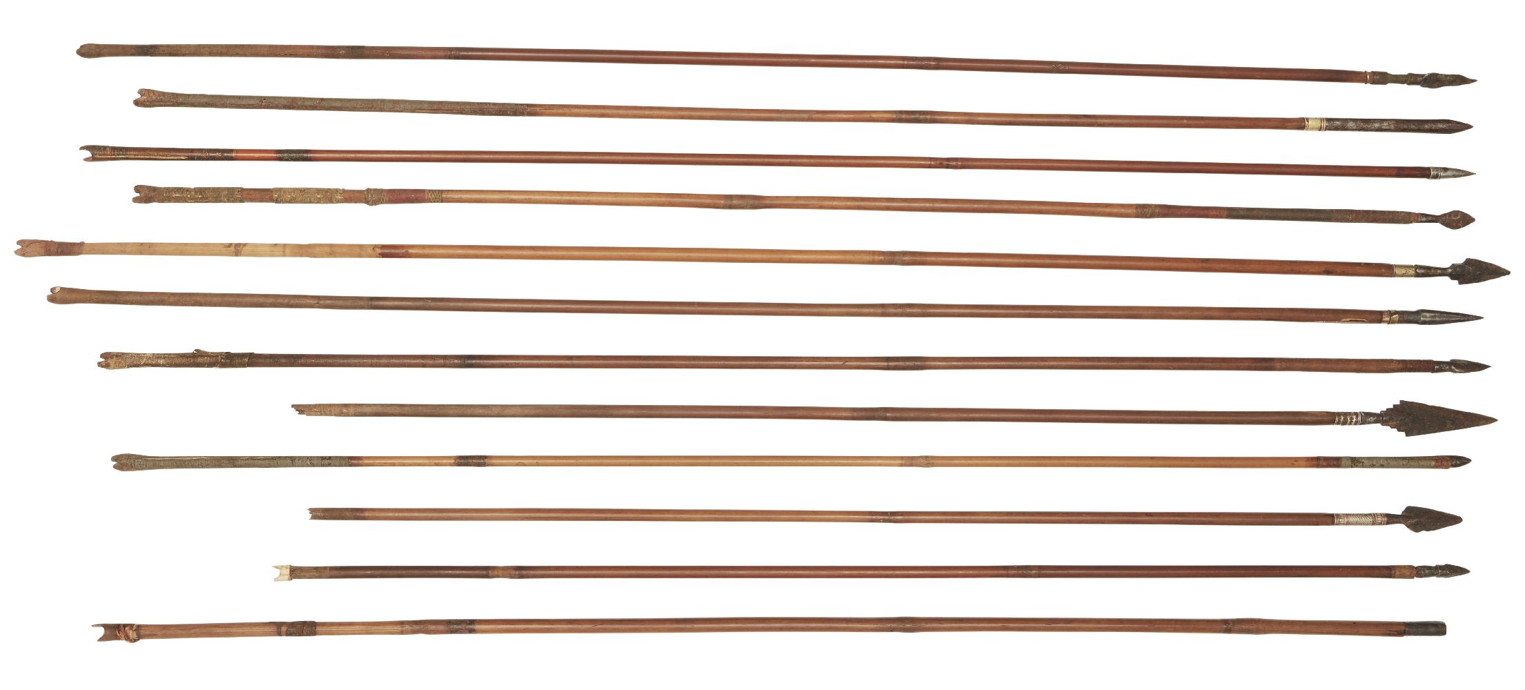 A collection of twelve Indian Moghul arrows, 18th/19th century, various heads including amour