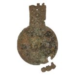 A Luristan bronze mirror North-West Iran, circa 8th-7th Century B.C formed from a single sheet of