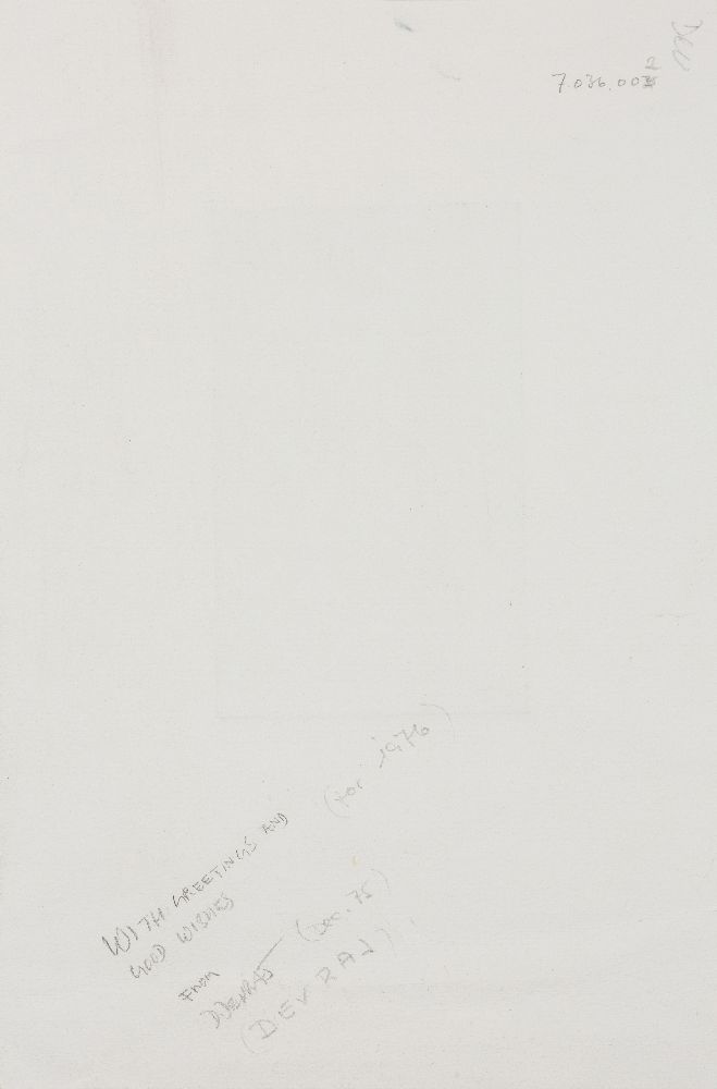 Devraj Dakoji (Indian, b. 1944) Untitled, Mezzotint, Signed indistinctly, dated, editioned and - Image 3 of 3