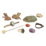 Three miscellaneous antiquities Various Periods Including an Egyptian Middle Kingdom amethyst