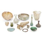 A group of glass vessels Hellenistic-Roman periods and Later, including a damaged Hellenistic