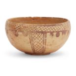 A small Neolithic buffware pottery bowl, Persia, 3rd millenium BC, of deep form, the exterior