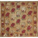 A silk embroidered linen textile panel (bohca), Provincial Ottoman, Turkey, late 18th-early 19th