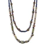 Two Roman mosaic glass bead necklaces Circa 1st Century B.C./A.D. and Later A necklace composed of