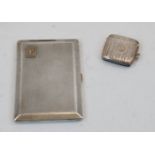 A silver rectangular cigarette case, Chester, 1929, Asprey & Co Ltd., with engine turned