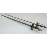 A British officer's dress sword, late 18th / early 19th century, with gilt brass pommel and