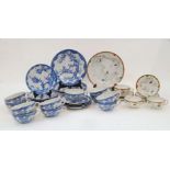 A collection of Nippon porcelain, 20th century, decorated with blue and white cherry blossom