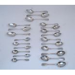 A mixed quantity of Georgian and later silver table, dessert and teaspoons, of various dates and