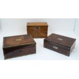 A Wells & Lambe brass bound rosewood box, first half 19th century, with brass handles to each side