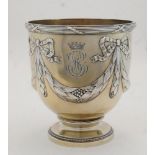 A French gilded vase, c.1900, 950 standard, marked A. RISLER & CARRE PARIS to underside, on circular