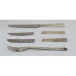 A group of modern silver cutlery, by Gerald Benney, comprising: a fork, London, 1966; a silver