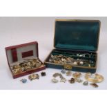 A quantity of costume jewellery and accessories, comprising various clip earrings with costume