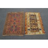 A Chinese runner, various flat weaves and other oriental rugs, poor condition, extensive moth damage