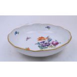 A Meissen porcelain floral bowl, 20th century, with polychrome Deutsche Blumen floral sprays and
