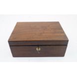 A Victorian mahogany work box, with paper label for 'R. Richard Manufacturer of Writing Desks,