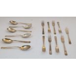 A group of silver plated flatware, by Alexander Clark & Co Ltd, comprising: nine forks and six