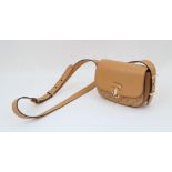 Jimmy Choo: a Varenne leather satchel in caramel and light gold with gilded magnetic clasp and