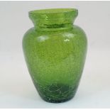 A modern green crackle glass vase, 28cm highPlease refer to department for condition report