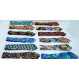 A large collection of gentleman's ties, mostly silk, to include Dunford Wood handpainted silk