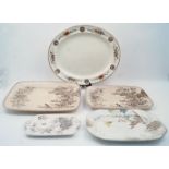 Christopher Dresser, two Aesthetic Movement 'Hampden' ceramic platters by Old Hall, each decorated