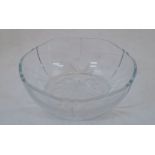 A modern Tiffany & Co glass bowl, 20th / 21st century, the well with an acid etched acorn leaf and