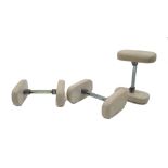 A group of seventeen stone and aluminium adjustable hat stretchers, late 20th century, 10cm wide (