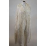 Tim Ryan: a mixed media hand knitted fringed jacket in cream colour way, size 'S'Overall in good