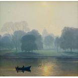 Yuri Bondarenko, Russian b.1952- Misty Evening in Hyde Park, 2004; oil on canvas, signed in Cyrillic