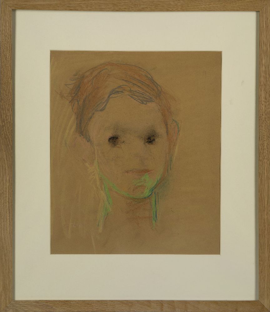 Henryk Gotlib, British/Polish 1890â€“1966- Head of a boy; pastel on buff paper, signed lower left ' - Image 2 of 3