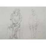 KÃ¤the Strenitz, British/Czech 1923-2017- A card folio of figure studies, 1987-88; graphite on