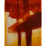 European School, late-20th/early-21st century- Untitled abstract; amber resin on transparent canvas,