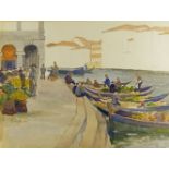 Alfred Ernest Baxter, New Zealander 1878-1936- Boats on the water; pencil and watercolour on