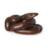 Property of a Gentleman (Lots 55-80) A Japanese boxwood snake netsuke, Edo period, 18th century,