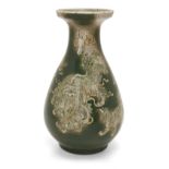 Property of a Gentleman (Lots 55-80) A Chinese crackle-glazed copper-decorated pear-shaped vase,