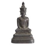 A Thai bronze figure of Buddha, Ayutthaya, 17th century, 22cm high 泰國十七世紀 銅佛像Please refer to