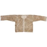 A Chinese bamboo jacket, 19th century, made of small tubular bamboo beads sewn together to form a
