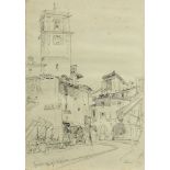 William Callow, RWS, British 1812-1908- Jusa, Verona; and Carhaix, Brittany; each pencil on paper