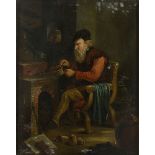 Manner of David Teniers the Younger, 19th century- An alchemist in his laboratory; oil on panel,