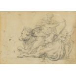 Italian School, late 18th/early 19th century- St Luke with an ox and a putto; pencil on paper,