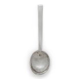A Charles II silver Puritan spoon, London, 1664, Steven Venables, the tapering stem to an oval bowl,