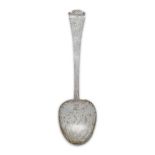 A West Country silver trefid spoon, Exeter, c.1670, prick dot engraved to reverse of bowl with the